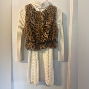 Rachel Zoe new without tags-size 5-6 sweater dress with vest and belt